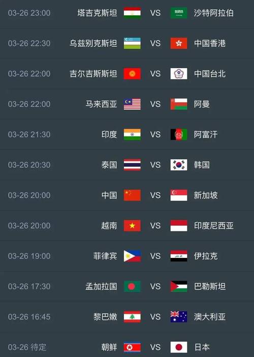 泰国中国足球直播时间表